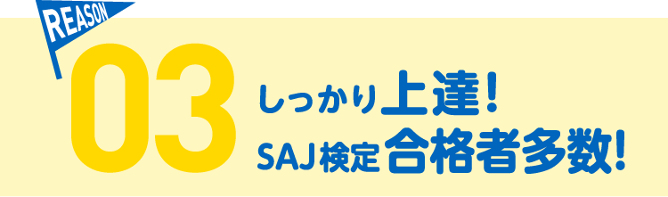 しっかりレベルアップ合格者多数